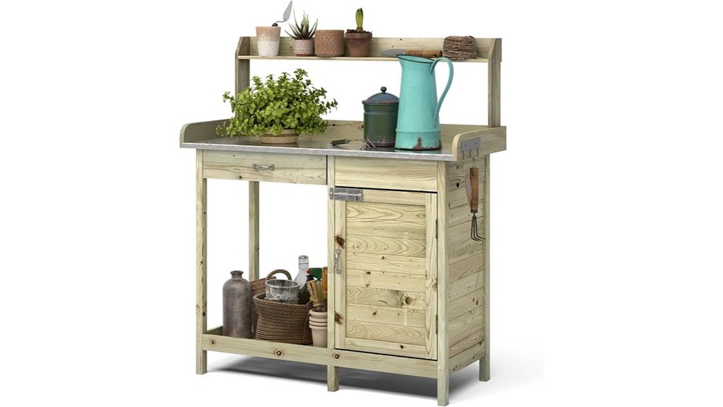 outdoor sink potting bench