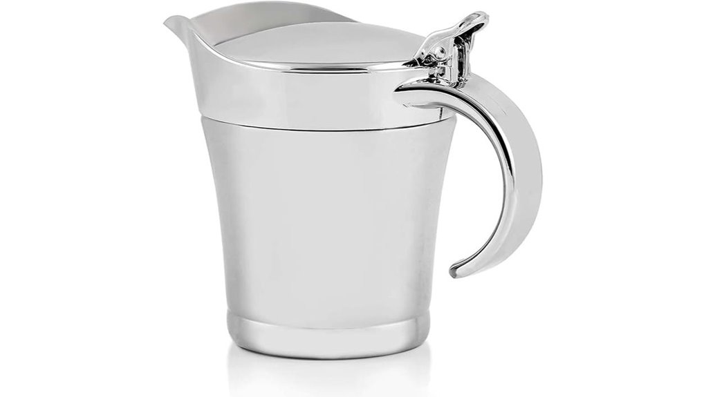 ovente 14oz stainless gravy boat with lid