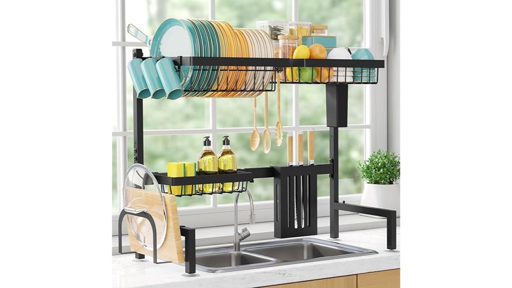 over the sink dish rack