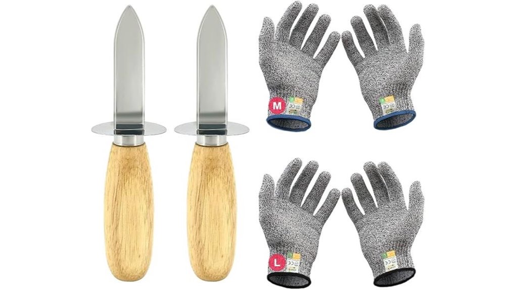 oyster shucking kit with gloves