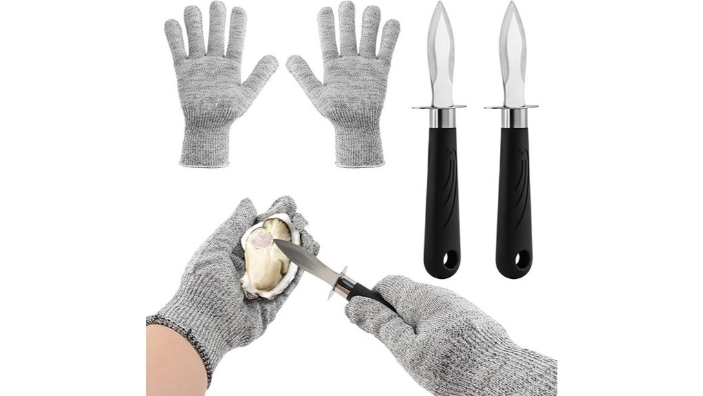 oyster shucking kit with gloves