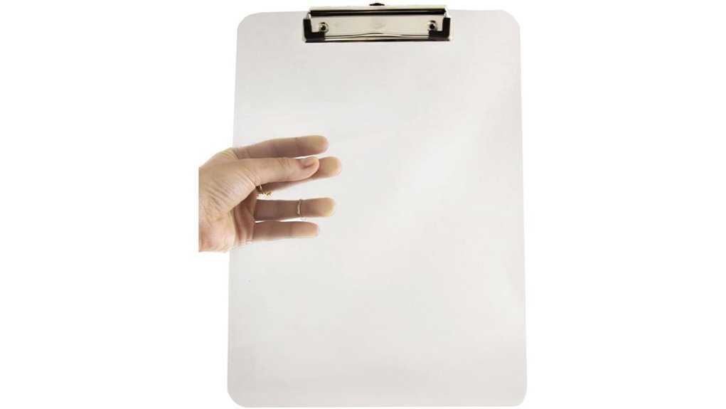 paper plastic clipboard with low clip