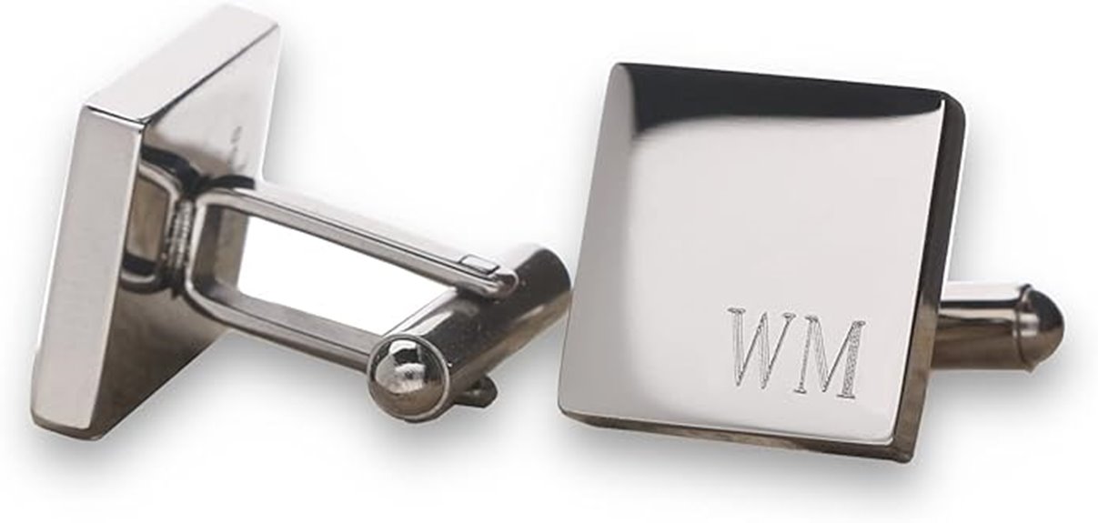 pearlina square stainless cufflinks
