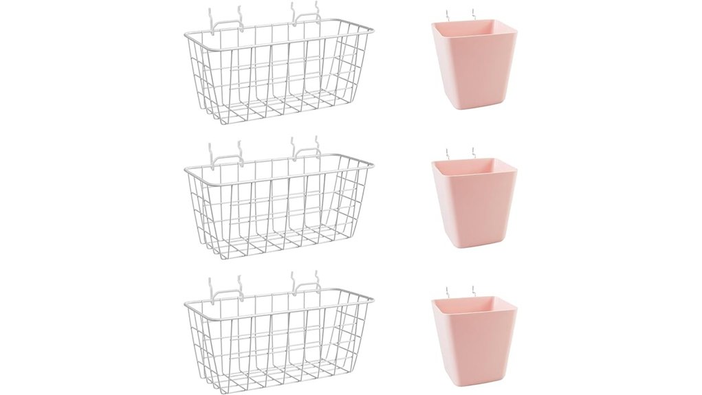 pegboard basket organizers set