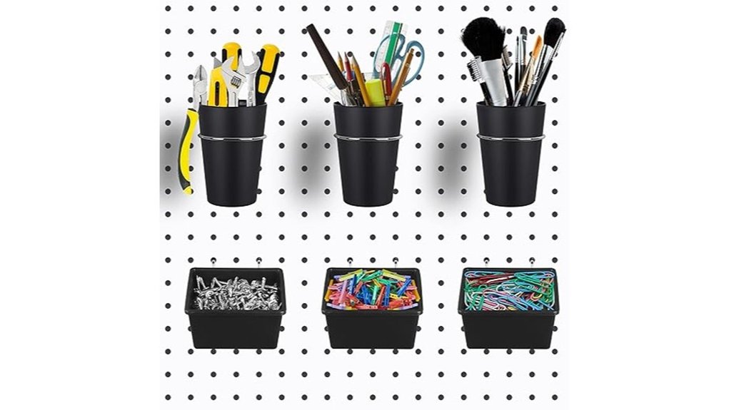 pegboard bins with hooks