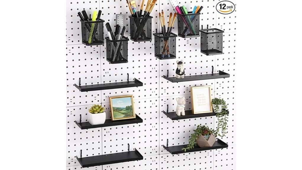 pegboard organizer kit with shelves