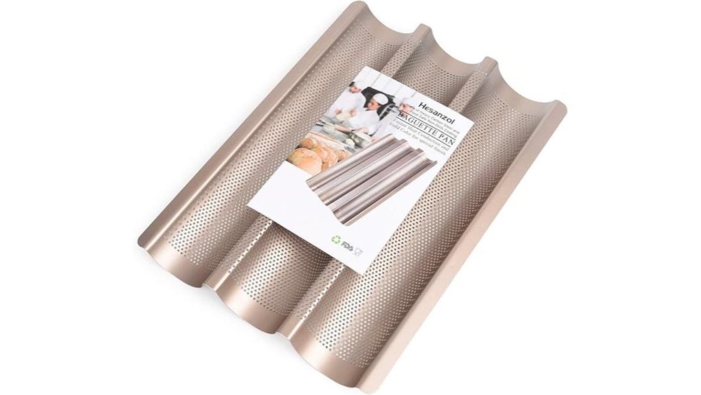 perforated carbon steel baguette pan