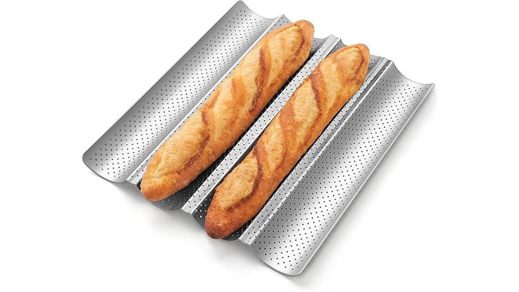 perforated nonstick four loaf baguette