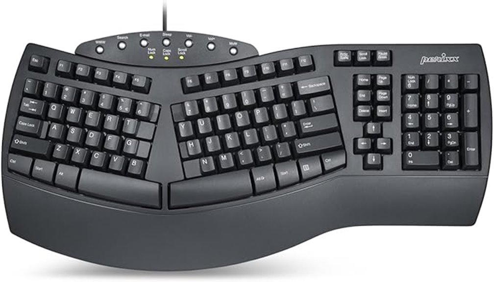 perixx wired ergonomic keyboard
