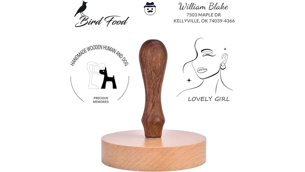 personalized wood rubber stamp