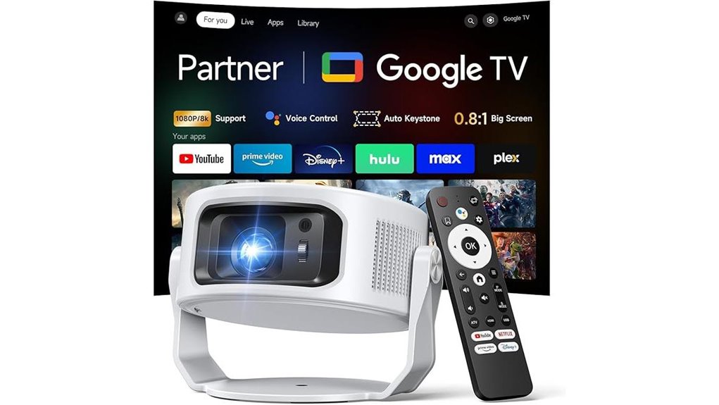 philoent compact google tv projector