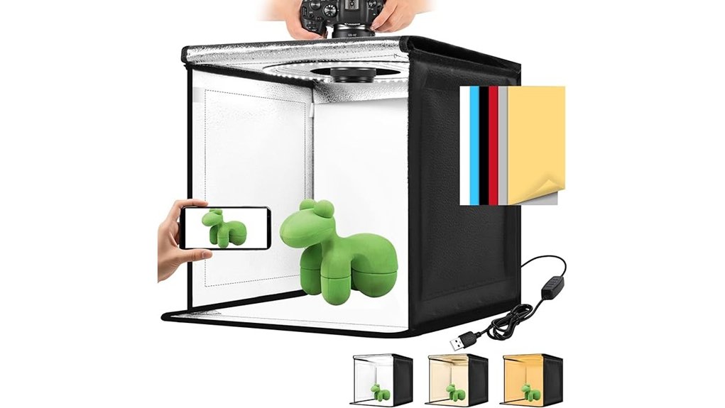 photo light box with dimmable backdrops