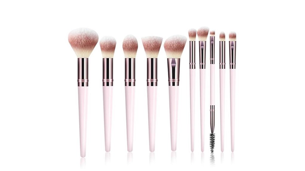 pink 10 brush travel set