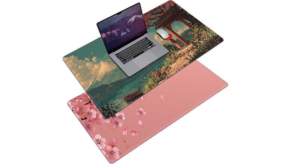 pink cherry blossom desk mat