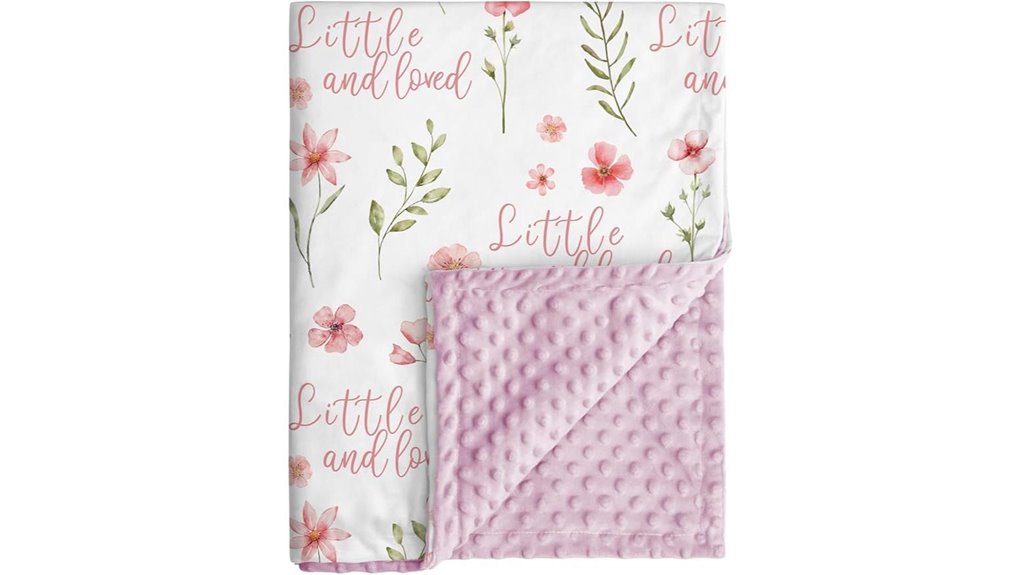 pink floral minky blanket