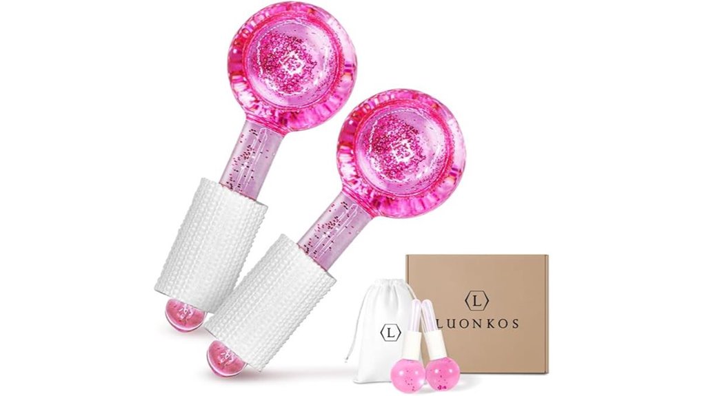 pink ice globes pair