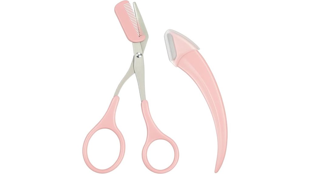 pink stainless eyebrow scissors