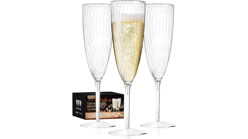 plastic champagne flutes 36 pcs