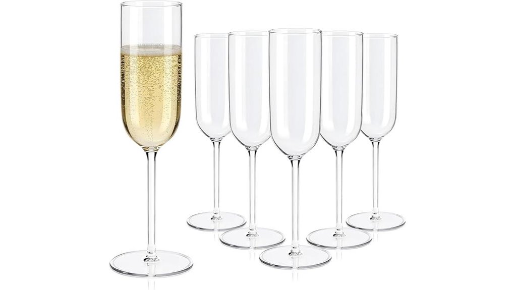 plastic champagne flutes 6oz 10