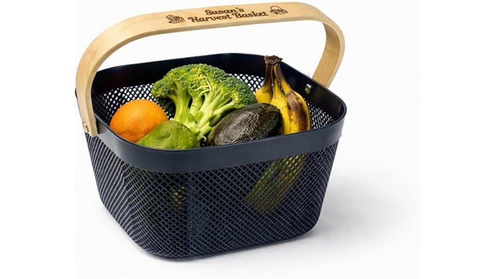 plastic mesh bamboo basket