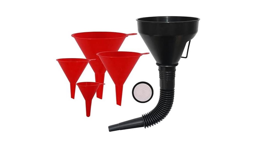 plastic oil funnels set for automotive