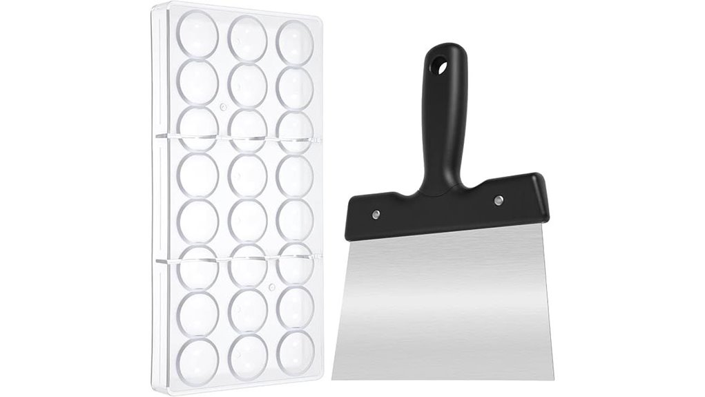 polycarbonate chocolate molds with scraper and spatula