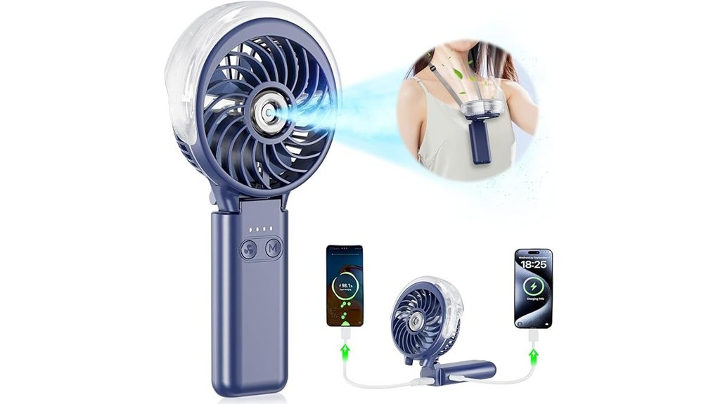 portable 5200mah misting fan