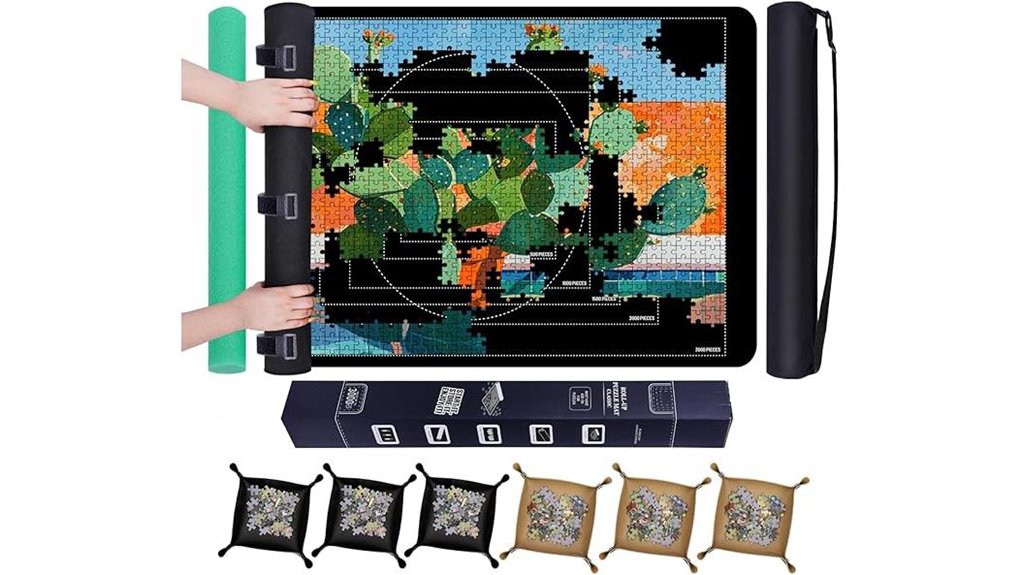 portable 6 tray puzzle mat
