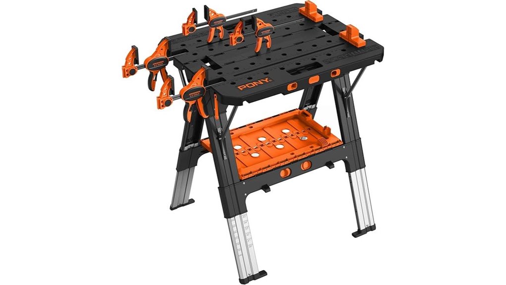 portable folding sawhorse workbench