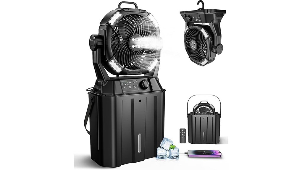portable rechargeable misting fan