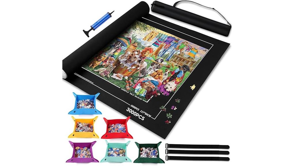 portable six tray puzzle mat