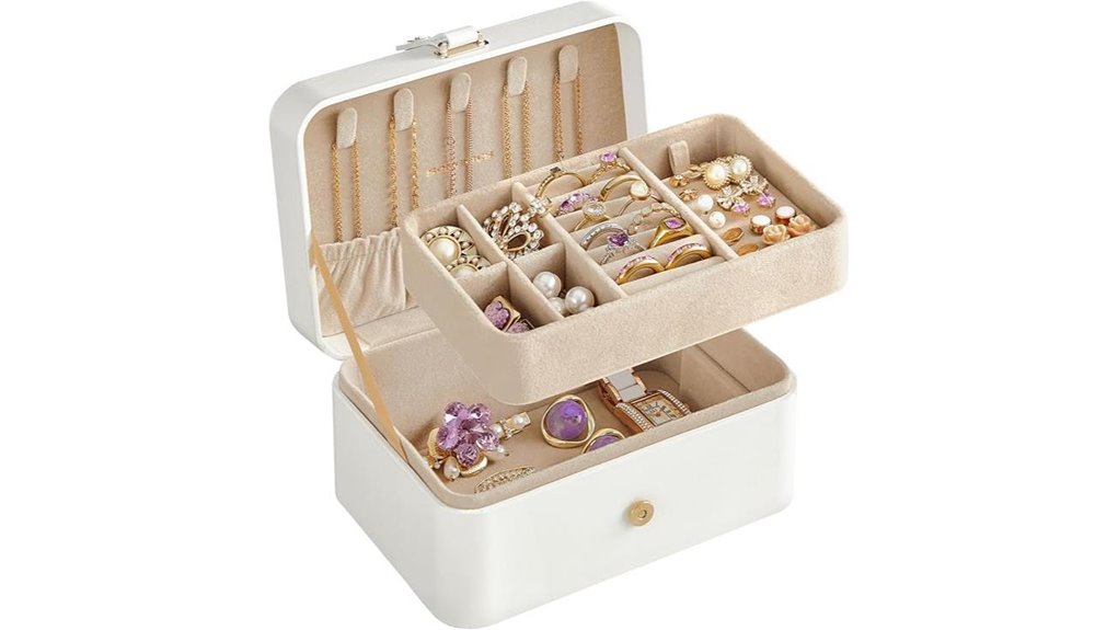 portable two layer jewelry organizer