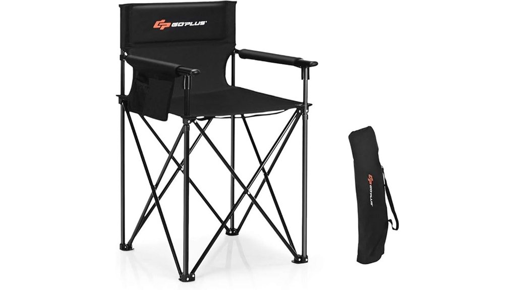 pouch equipped folding camping chair