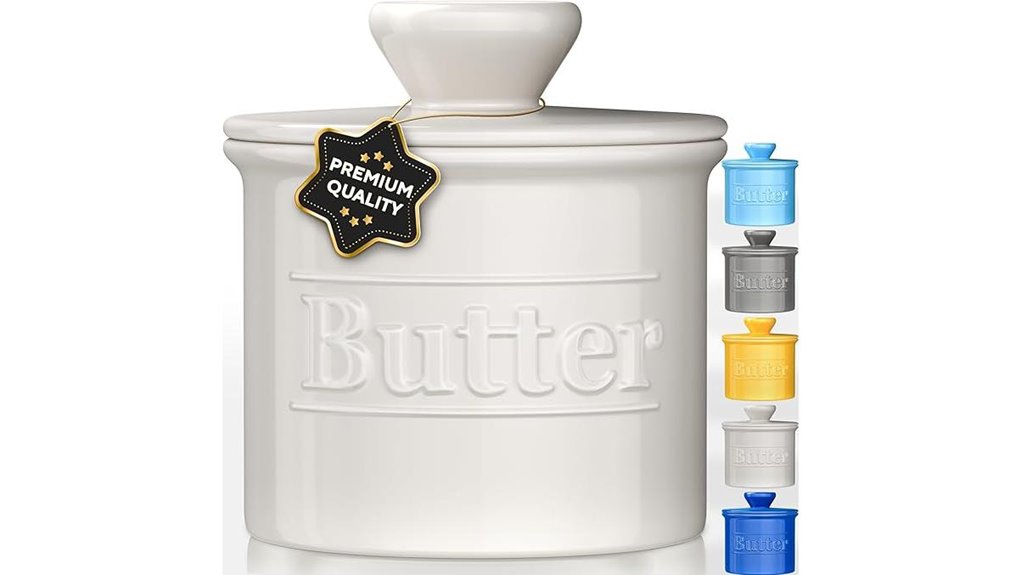 premium butter crock with lid