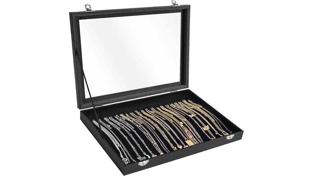 premium necklace organizer box with hooks