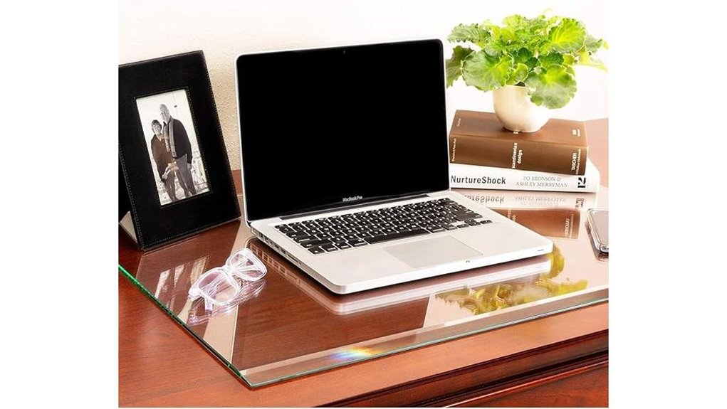 premium tempered glass desk pad