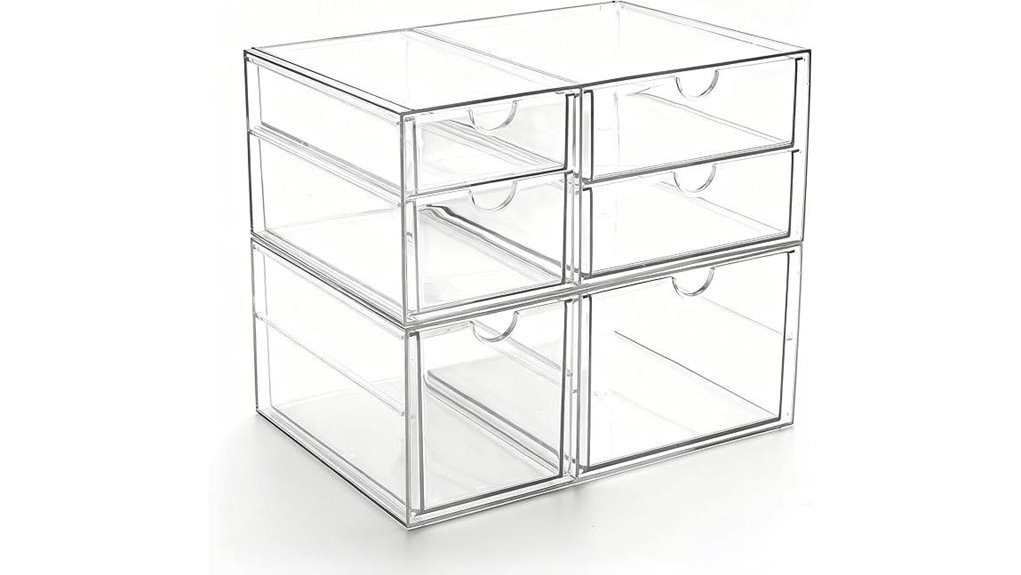 prsildan acrylic 6 drawer organizer