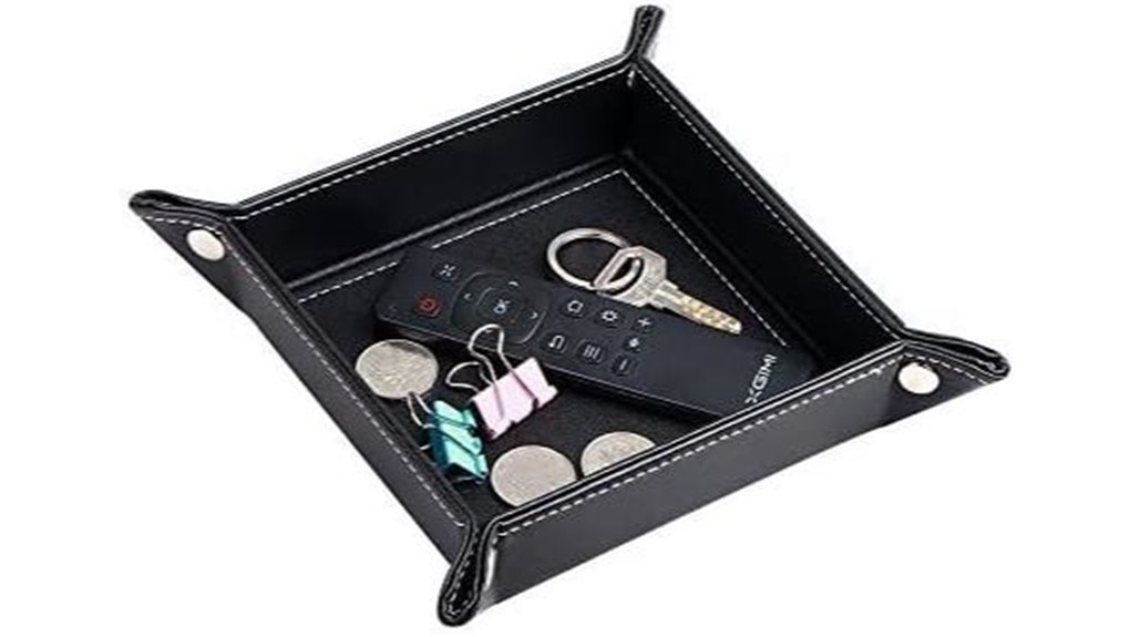 pu leather key dish tray organizer