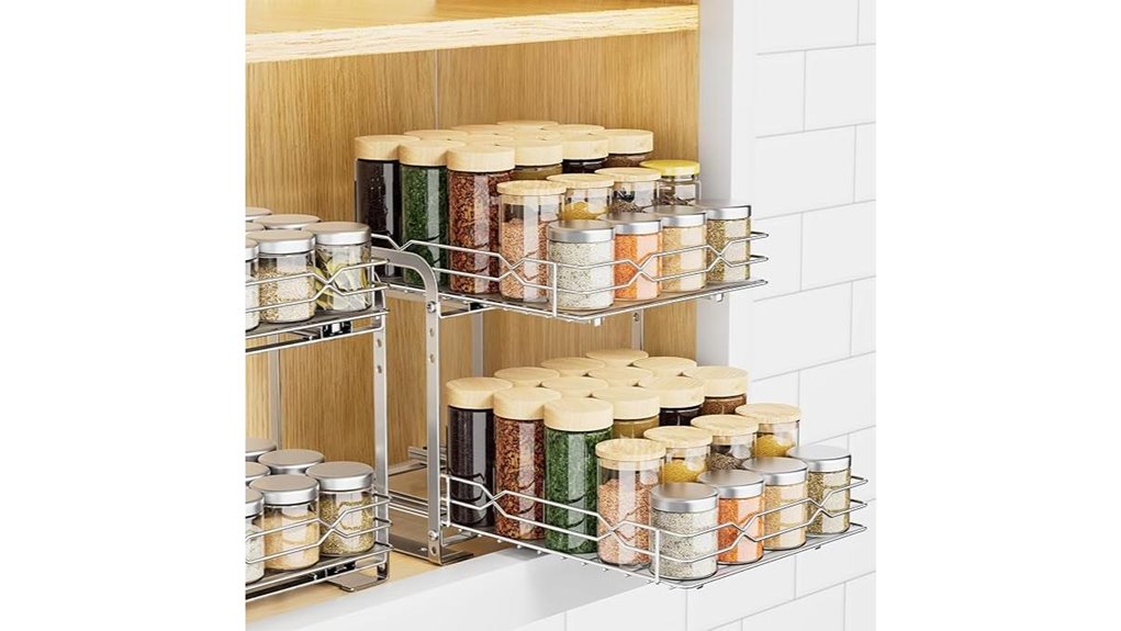 pull out 2 tier spice rack