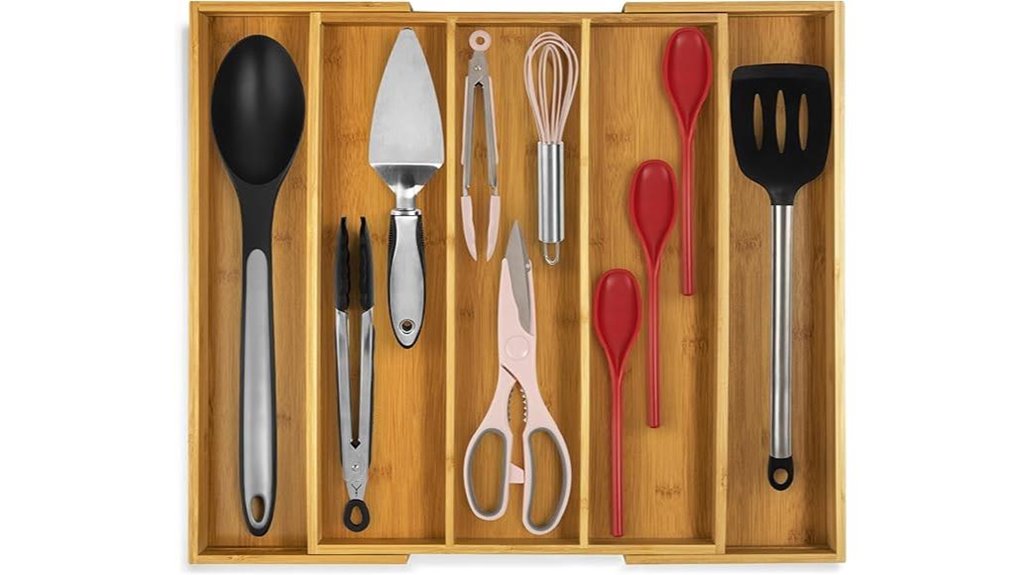 purawood expandable utensil organizer