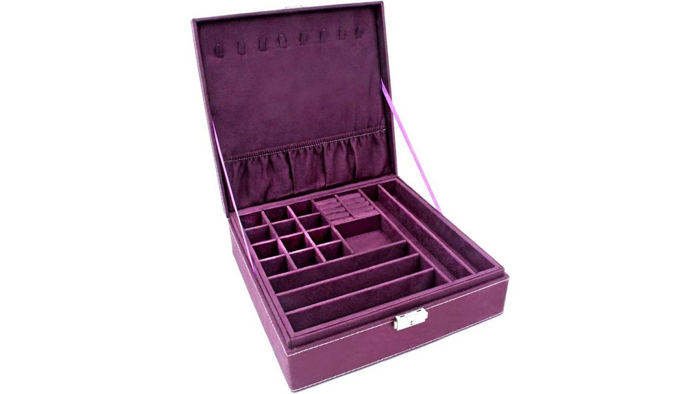purple locked two layer organizer