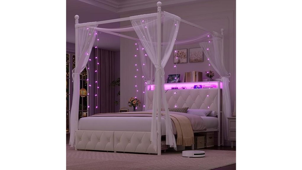 queen bed frame with storage