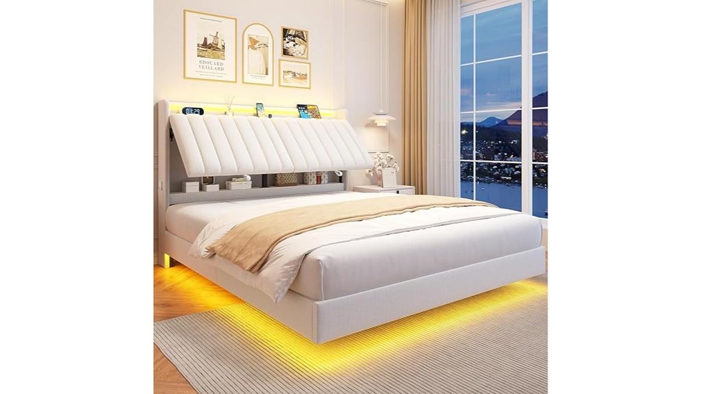 queen floating led storage