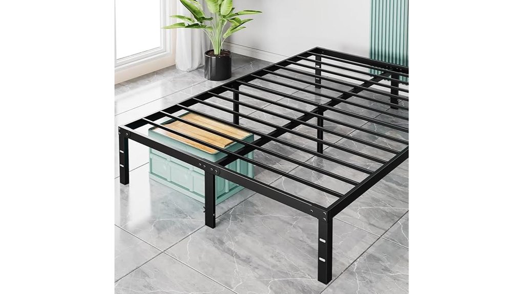 queen metal storage bed