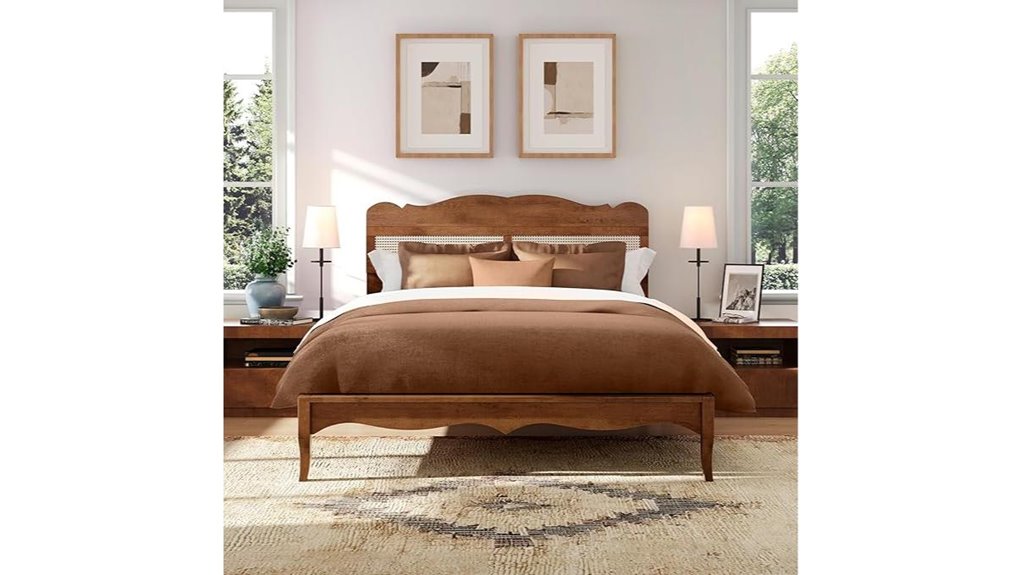 queen rattan bed frame