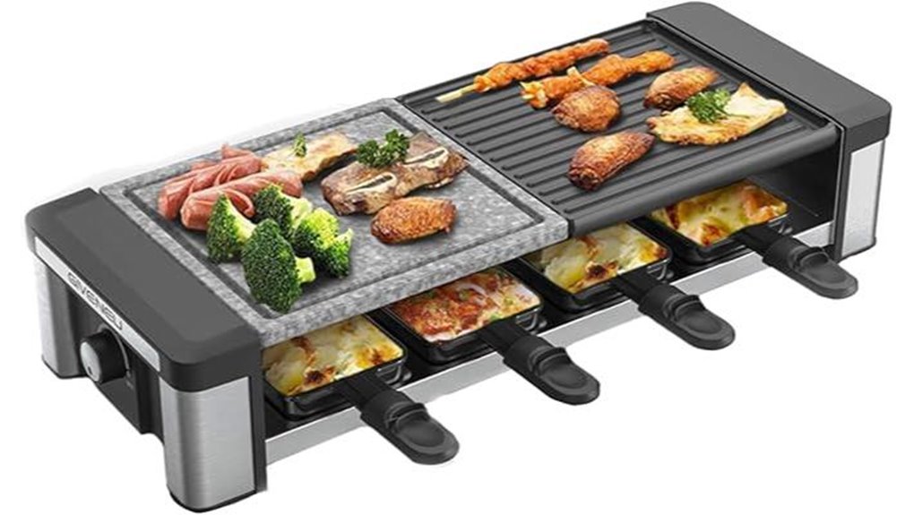 raclette grill 8 person 1200w