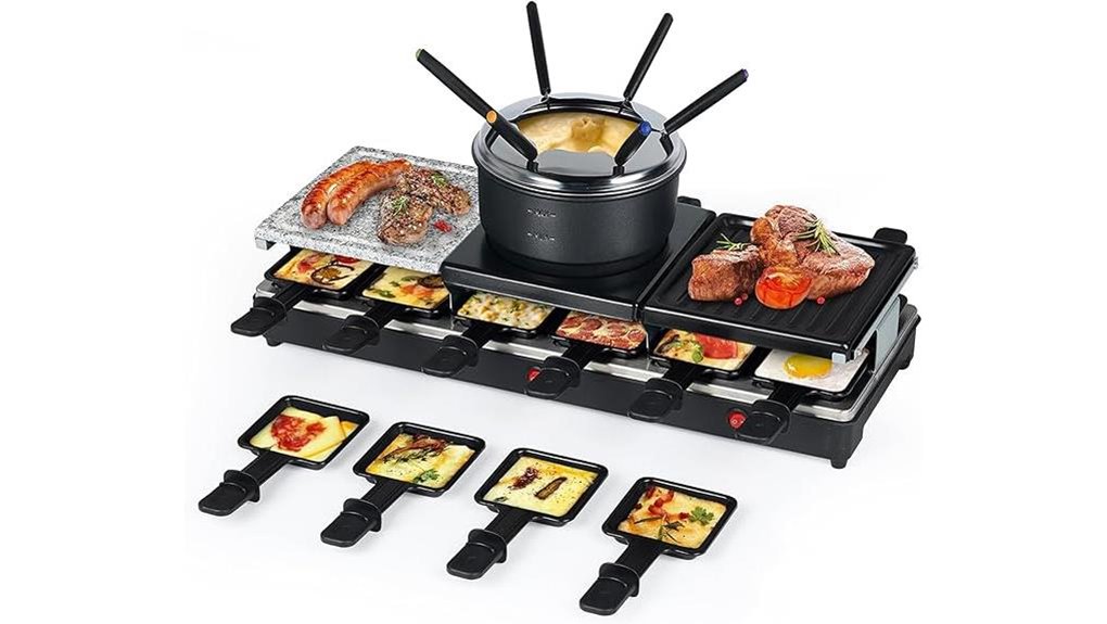 raclette table grill set