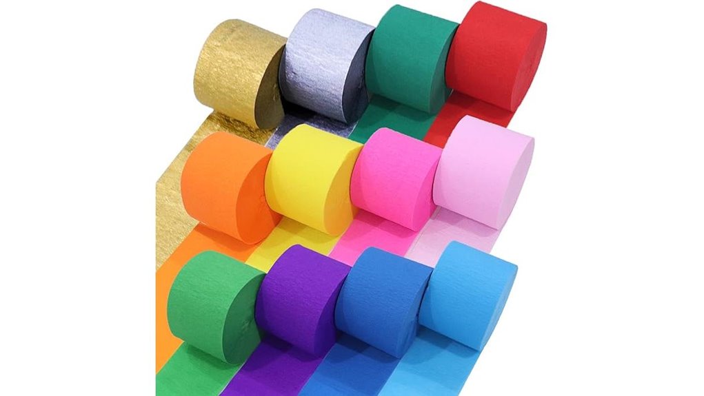 rainbow crepe paper streamers pack