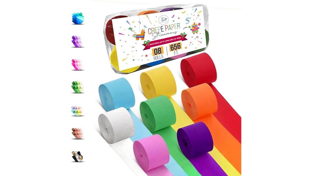 rainbow crepe streamer rolls 656ft