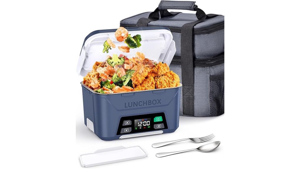 rechargeable heated lunch box with scheduling